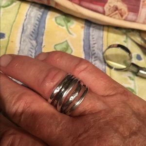 ISRAEL Stamped 925 silver hammered silver ring,